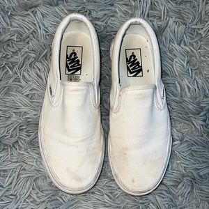 White Slip-On Vans